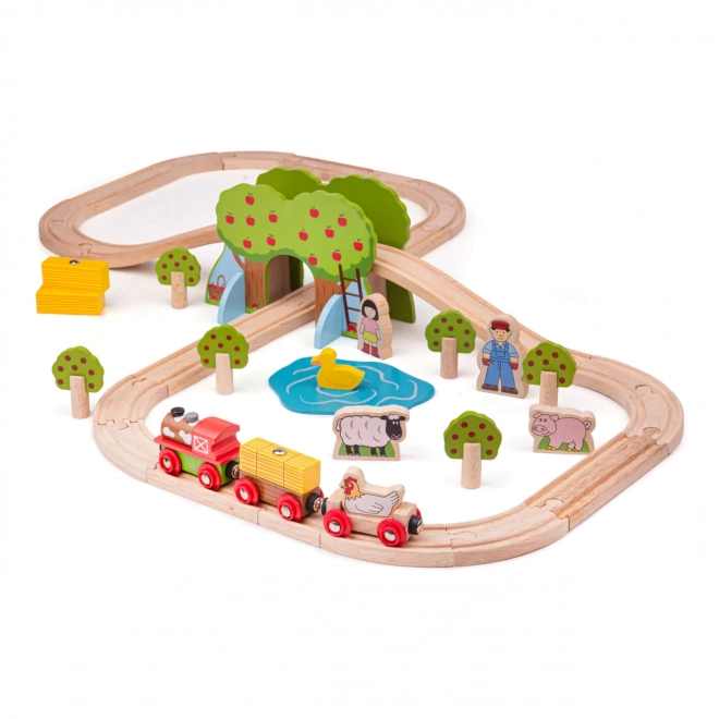 Bigjigs Rail fa vonat pálya farm