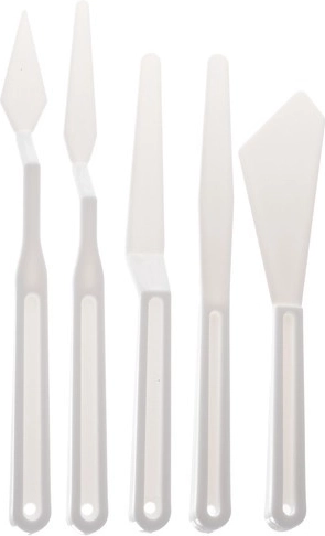 Paletta, ecsetek és festőkések különböző technikákhoz