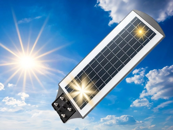 Napelemes utcai LED lámpa távirányítóval és mozgásérzékelővel, IP65
