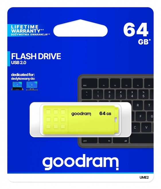 Pendrive GOODRAM UME2 64GB USB 2.0 sárga