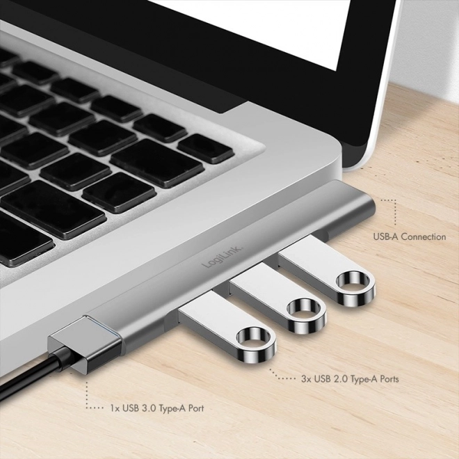LogiLink USB hub 4-portos USB 3.0-val és USB 2.0-val