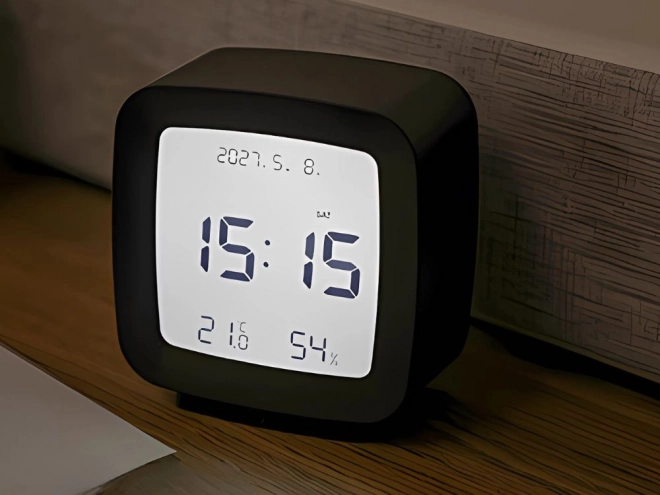 Digitális ébresztőóra LCD kijelzővel, hőmérséklet- és páratartalom méréssel