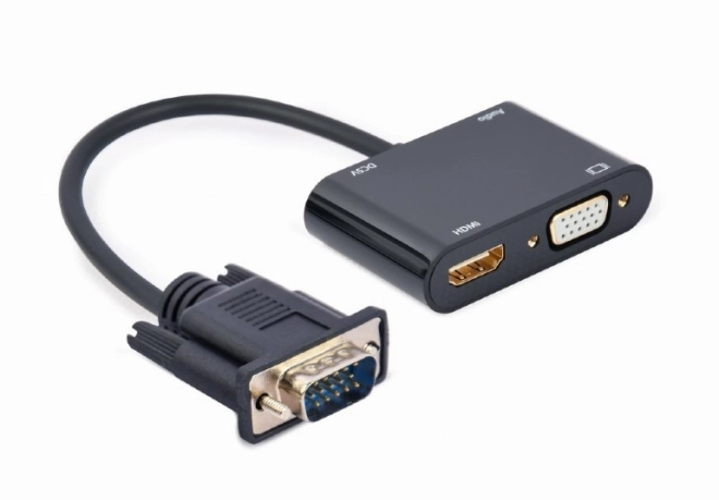 VGA HDMI konverter + VGA fekete, 15 cm