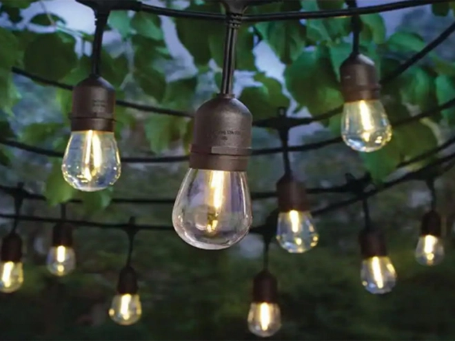 Kerti fényfüzér 10 LED E27 10m