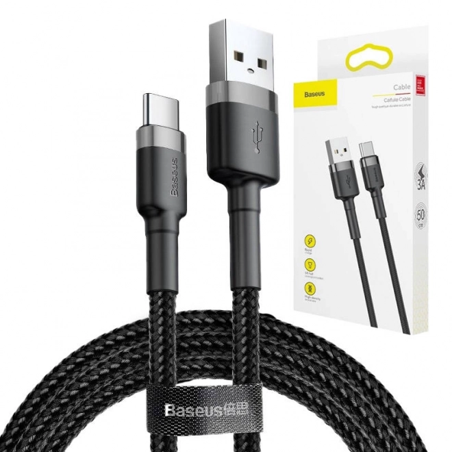 Baseus cafule usb-c kábel 3m fekete-szürke