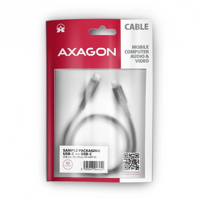 Usb-c usb-c prémium adat- és töltő kábel axagon 1,5m