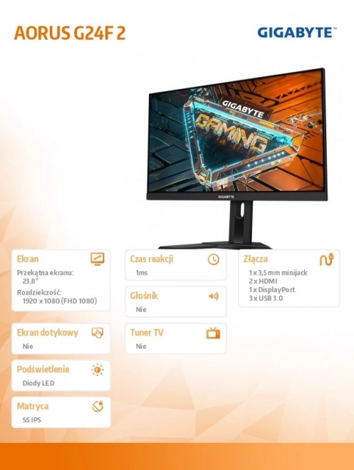 Aorus G24F gaming monitor 23.8 hüvelyk