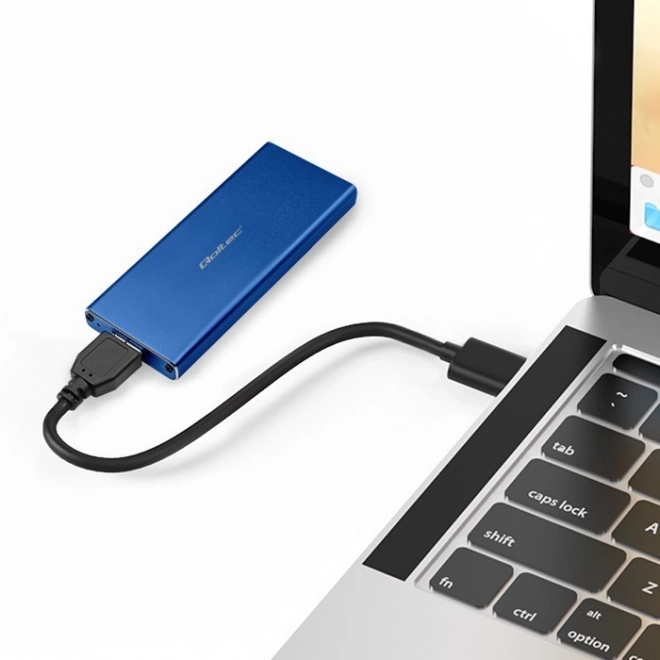 Alumínium kék M.2 SATA SSD ház USB 3.0-val
