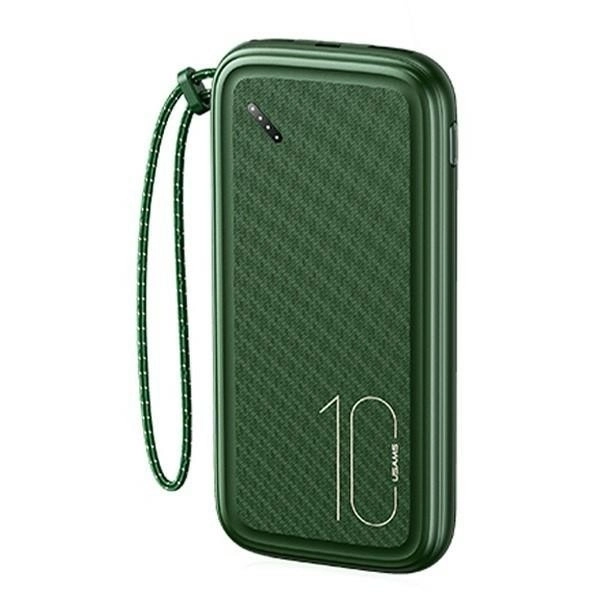 Zöld Powerbanka Usams 10000mAh 2xUSB
