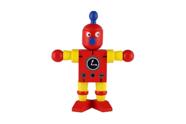 Fából készült robot játékfigura 12 cm