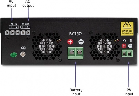 Hibrid napelemes inverter Off-Grid 2.4kW MPPT-vel és tiszta szinuszal 80A