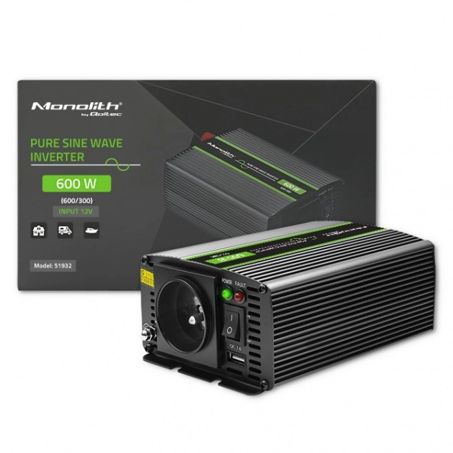 Qoltec Tiszta Színusz 300W/600W Feszültségátalakító
