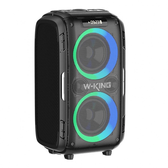 w-king t9 pro vezeték nélküli bluetooth hangszóró 120w + 2 mikrofon (fekete)