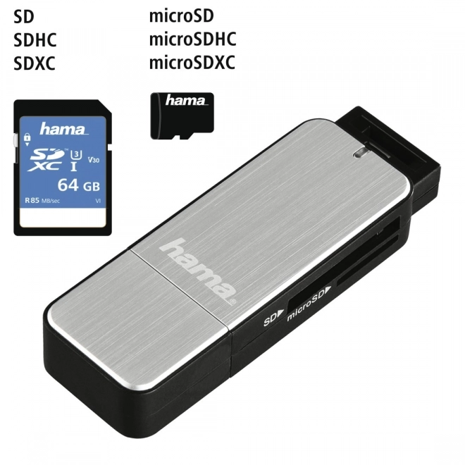 SD/microSD kártyaolvasó USB 3.0 ezüst