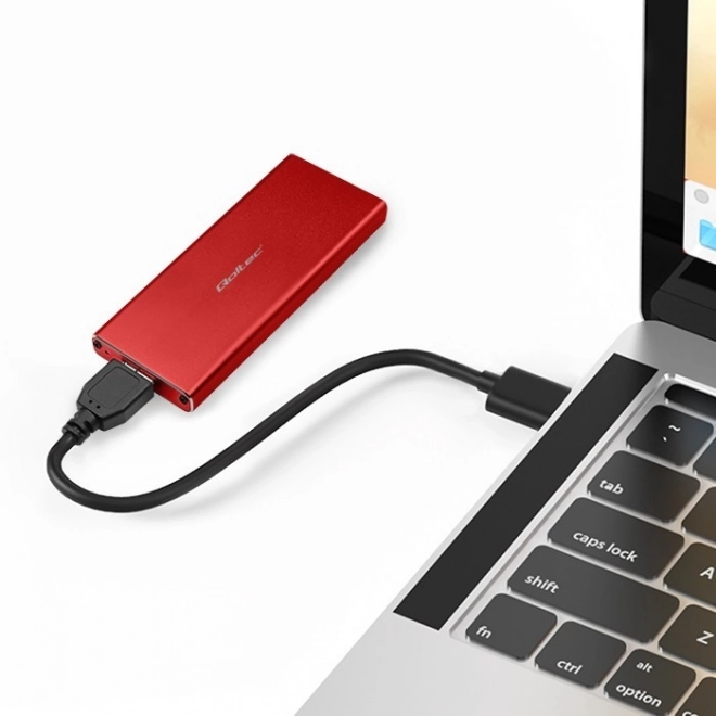 Vörös M.2 SSD tok USB 3.0 csatlakozóval