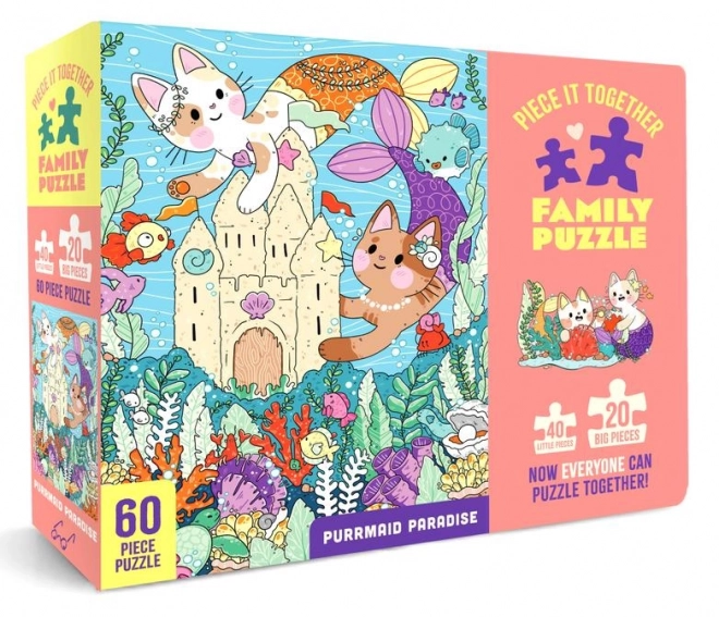 Purrmaid Paradise családi puzzle 60 darabos