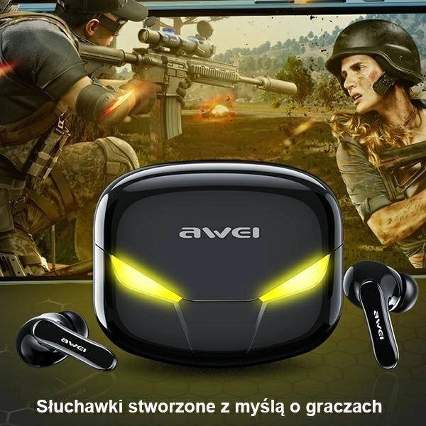 Vezeték nélküli fejhallgató Awei T35 dokkolóállomással játékosoknak, fekete