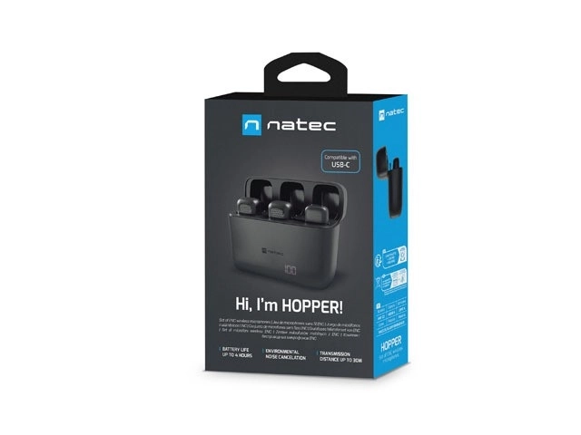 Vezeték nélküli USB-C Lavalier Mikrofon Pár NATEC Hopper