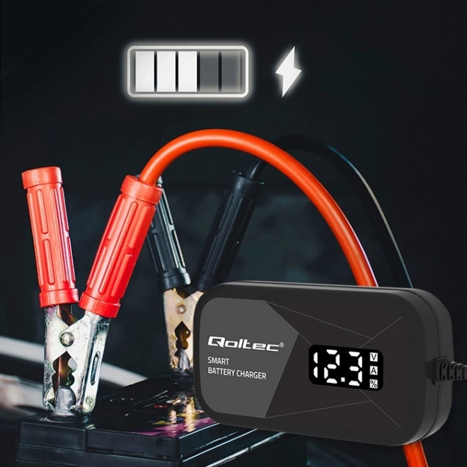 Intelligens 12V 2A akkumulátor töltő AGM GEL-hez LCD kijelzővel