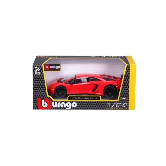 Bburago 1:24 Lamborghini Aventador LP 750-4 SV piros modellautó