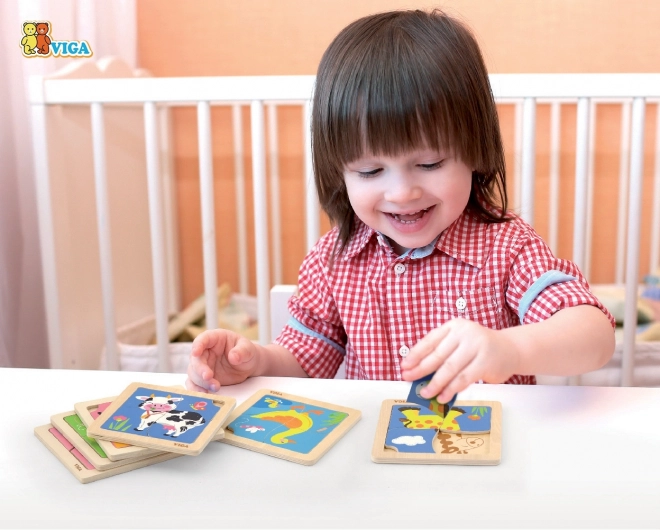 Viga fa puzzle kacsával