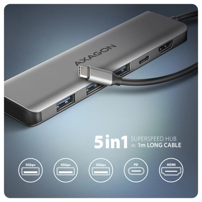 Axagon usb-c többportos hub HDMI-vel és Power Delivery-vel