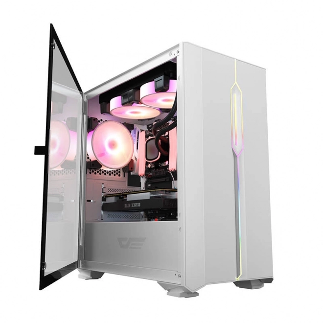 Modern gamer pc ház LED világítással - fehér