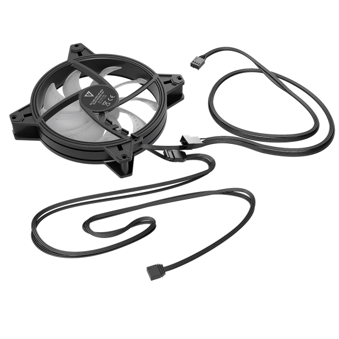 Csendes fekete ARGB ventilátor 140 mm-es fordított lapátokkal