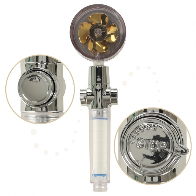 Zuhanyfej turbina ventilátorral – Arany