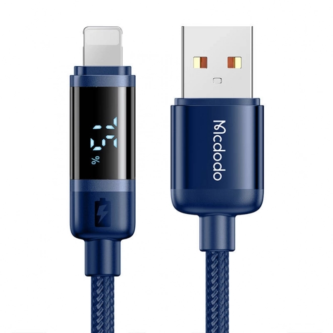 Usb-a lightning töltőkábel kijelzővel és gyors töltési funkcióval