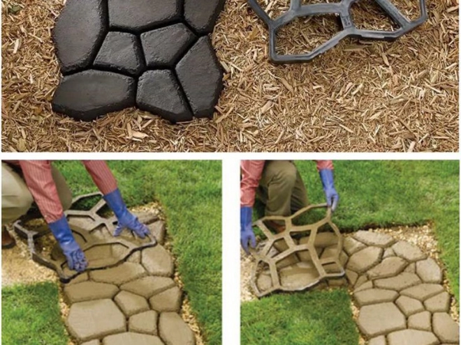 Újrahasználható betonkő öntőforma macskafej mintával