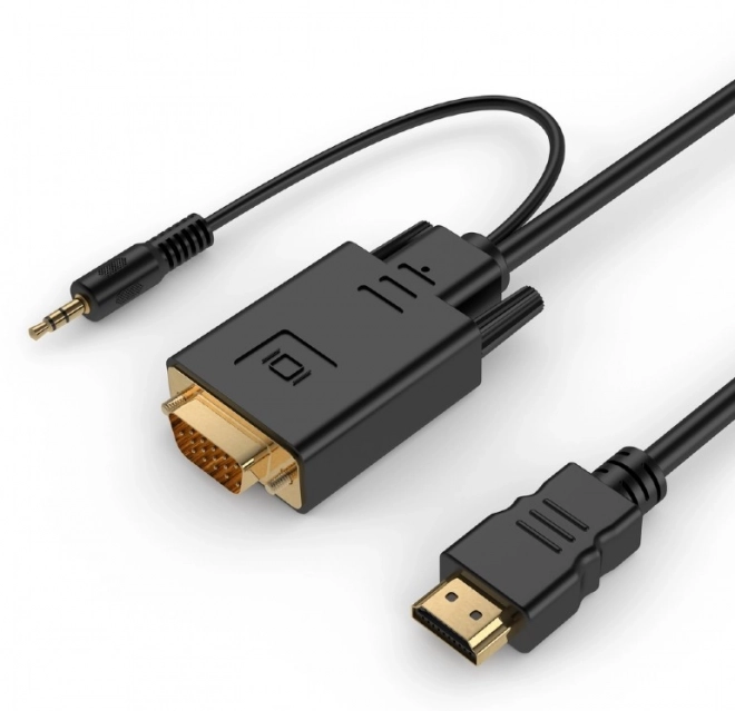 Hdmi Vga konverter mini Jack 1,8 m fekete