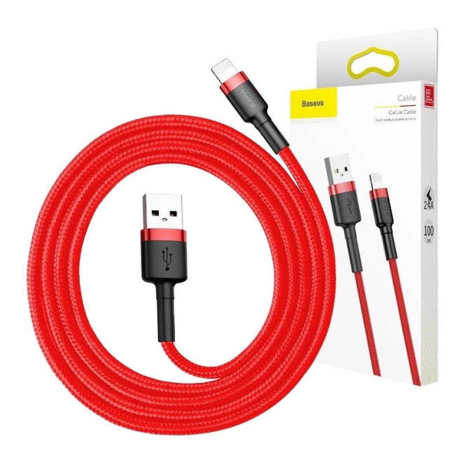 Baseus Cafule piros USB Lightning kábel 0,5m