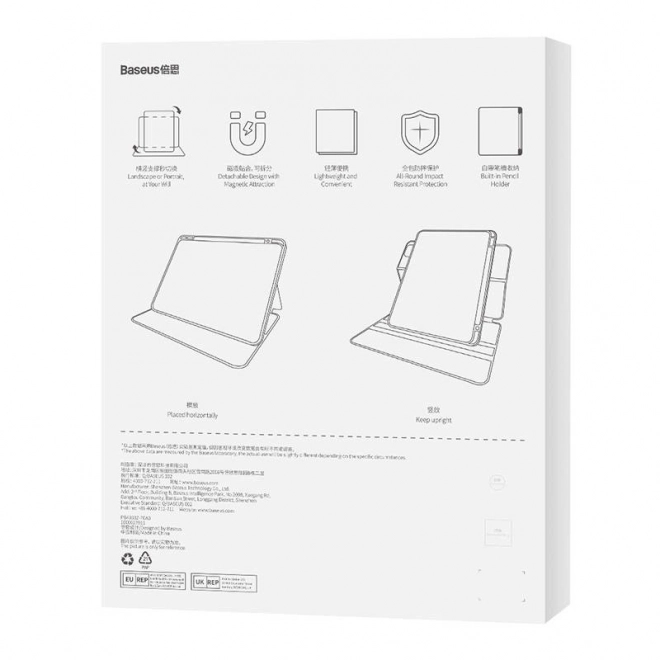 Baseus minimalisták mágneses iPad tok 10,2" szürke