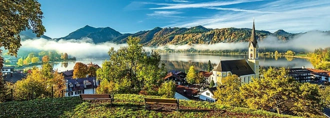 Trefl panorámás puzzle Schliersee-tó, Németország 1000 darabos