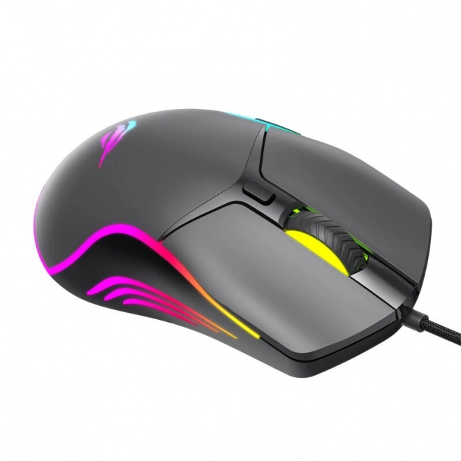 Kábelezett gamer egér RGB világítással - Fekete