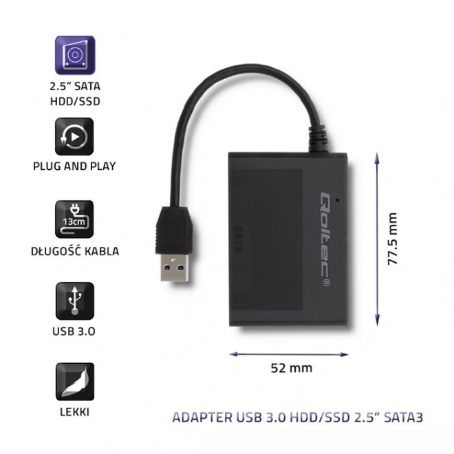 Usb 3.0 adapter 2.5 hüvelykes HDD/SSD SATA3