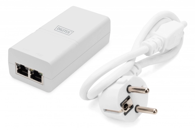 PoE+ Aktív Adapter 52V 30W Gigabit, Fehér