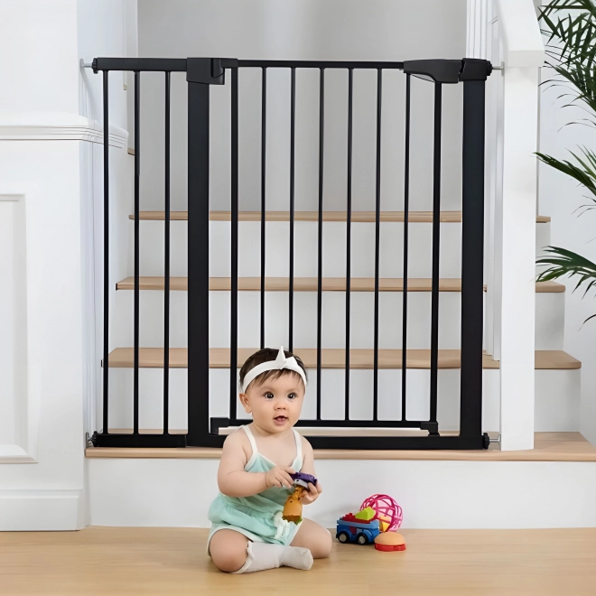 Biztonsági kapu lépcsőkre és ajtókhoz, fekete ECOTOYS