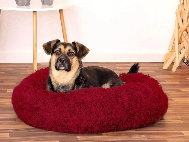 Bolyhos macskaágy puha kanapé párna 80 cm – bordó