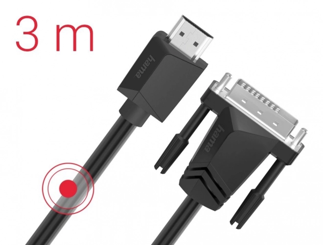 Hama 4K HDMI-DVI kábel 3m