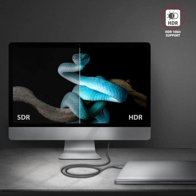 Usb-c - hdmi átalakító alumínium 4k/60hz 1.8m kábel