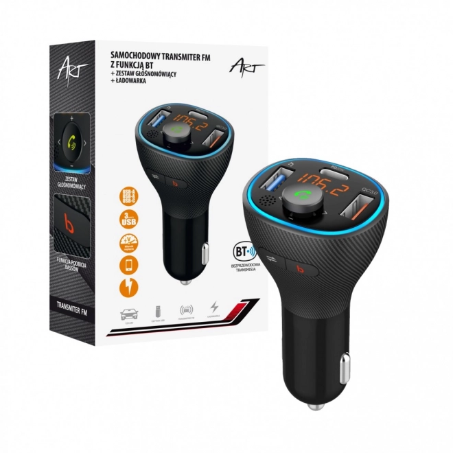 Bluetooth FM autós adó MP3 lejátszóval és USB QC3.0-ával