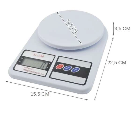 Elektronikus konyhai mérleg 10 kg-ig Ruhhy