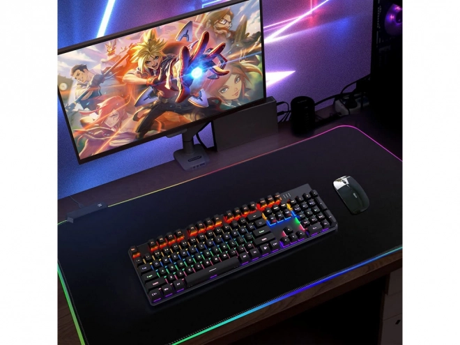 Led világítású gamer egérpad xxl