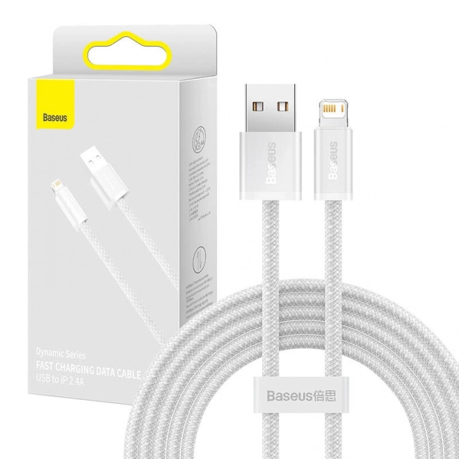 Baseus dinamikus USB-Lightning kábel, 2m, fehér