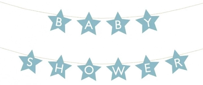 Baby shower kék csillag alakú banner