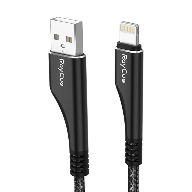 RayCue USB-A kaherék Lightning csatlakozóval fekete