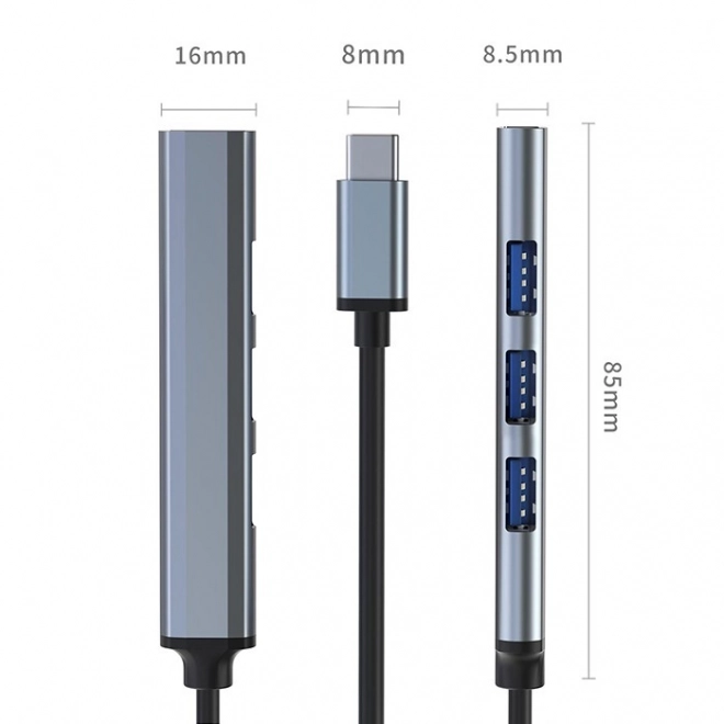 USB-C 3.1 HUB adapter 4 az 1-ben