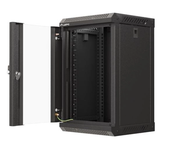 Fali rack szekrény 9U 300x300 fekete